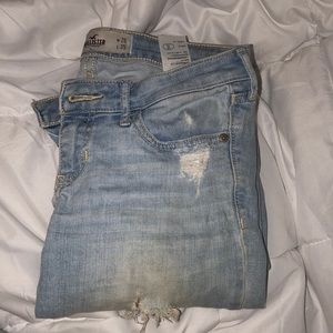 Hollister boot cut ripped light washed jeans
